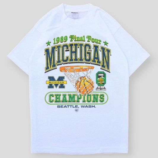 MICHIGAN WOLVERINES 1989 Champs Vintage T-Shirt, Sweatshirt, Hoodie - 100% Cotton, Classic Fit, Unisex, Graphic Design, Available in Heather Sport Colors