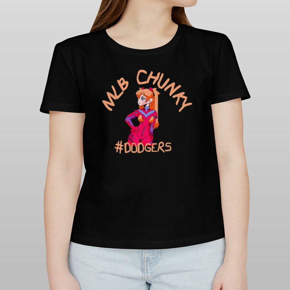 MLB Anime Evangelion Asuka Dodgers Baseball Cartoon shirt