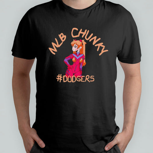 MLB Anime Evangelion Asuka Dodgers Baseball Cartoon shirt