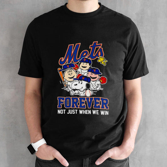 MLB Peanuts Movie Characters New York Mets Forever Not Just When We Win Shirts