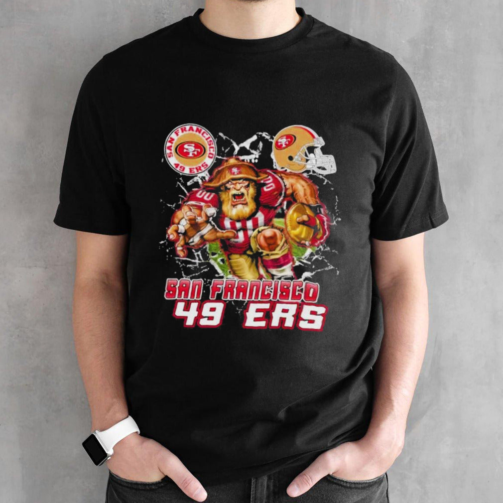 Mascot Breaking Through Wall San Francisco 49ers Vintage Shirts