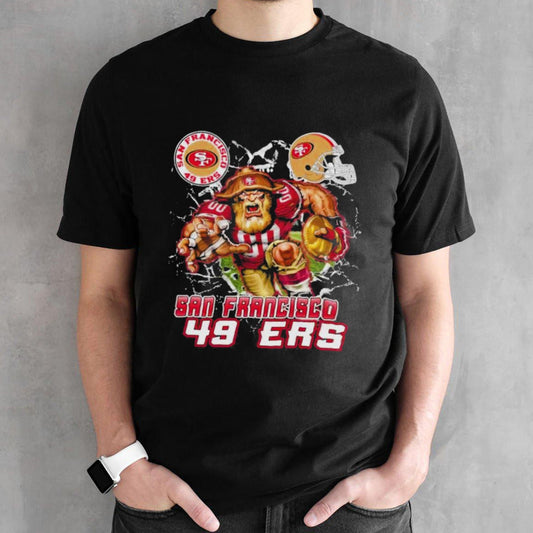 Mascot Breaking Through Wall San Francisco 49ers Vintage Shirts