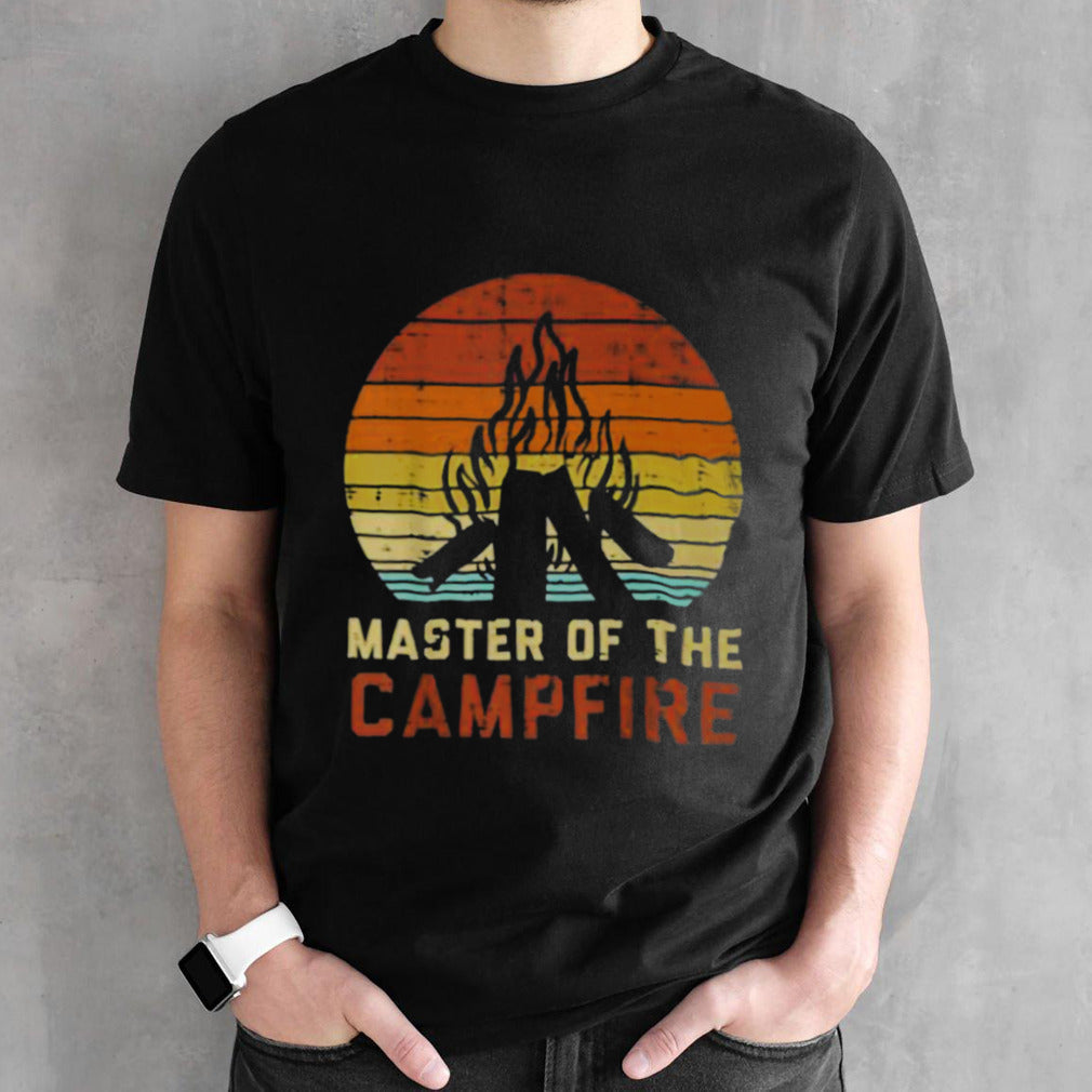 Master Of The Campfire Sunset Retro Bonfire Camping Camper Unisex T Shirt
