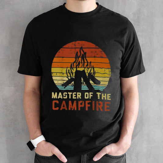 Master Of The Campfire Sunset Retro Bonfire Camping Camper Unisex T Shirt
