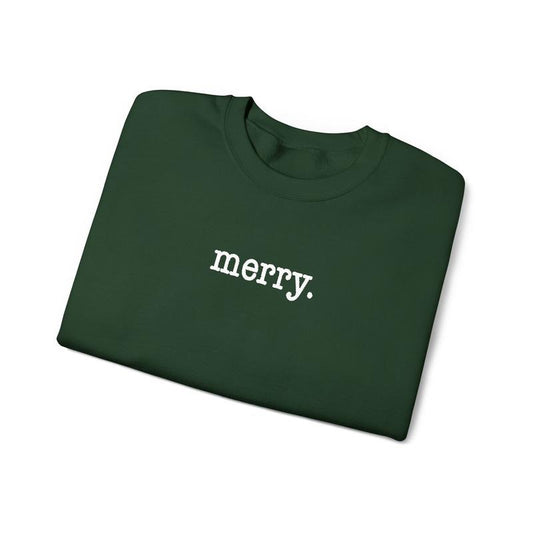Merry Embroidered Crewneck, Holiday Sweatshirt