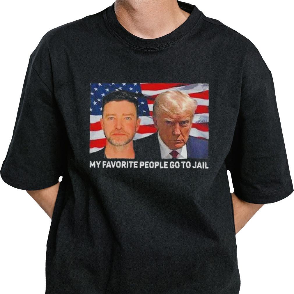 My Favorite People Go To Jail Justin Timberlake And Donald Trump Mugshot Shirt