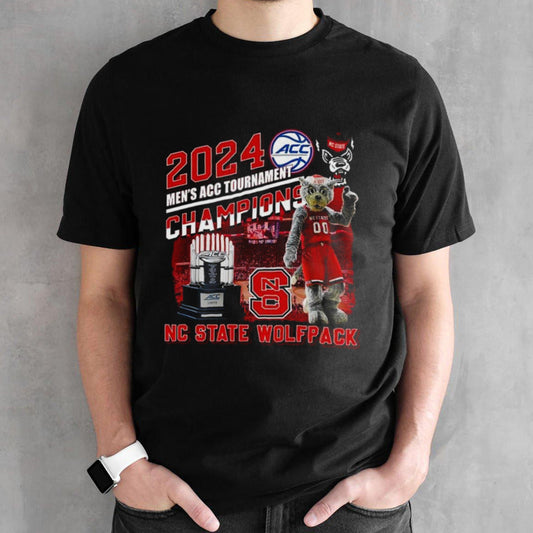 Nc State Wolfpack Mascot 2024 Mensâ€™s ACC Tournament Champions Shirts