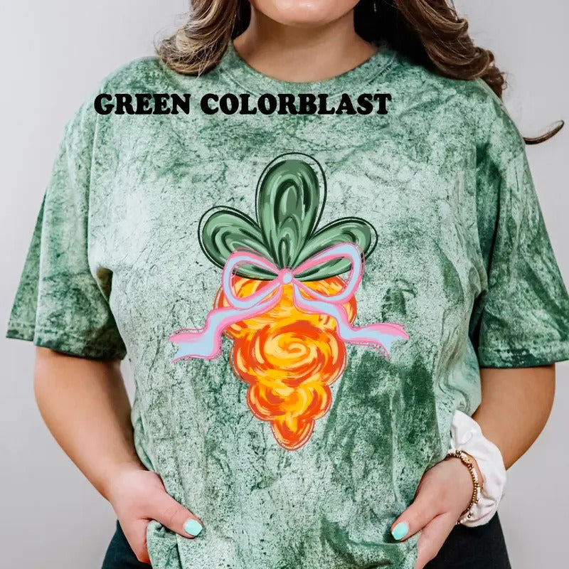 Neon Carrot Easter Shirt ~ Unisex Apparel Relaxed Fit Printed In The USA Clothing Womenswear Casual Comfort Cotton Top Athletic Boho Chic