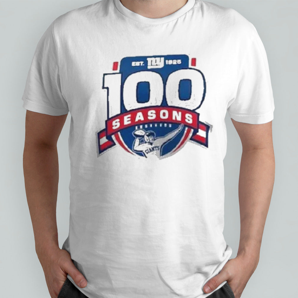 New York Giants 100th Anniversary 1925-2025 Fitted T-Shirt