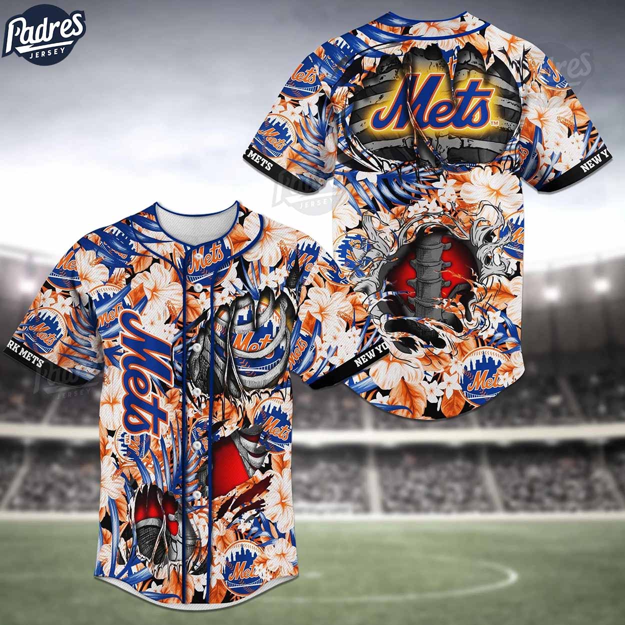 New York Mets Skeleton Baseball Jersey - Padres Jersey Oasis: Elevate Your Baseball Style Game