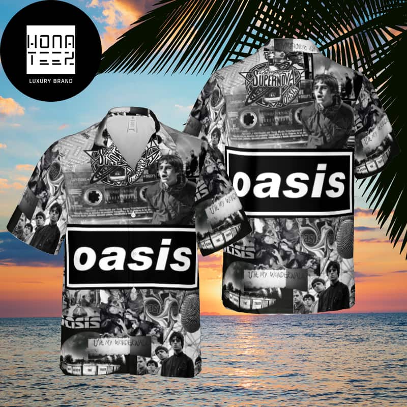 Oasis Signature Black And White Aesthetic 2024 Trendy Hawaiian Shirt