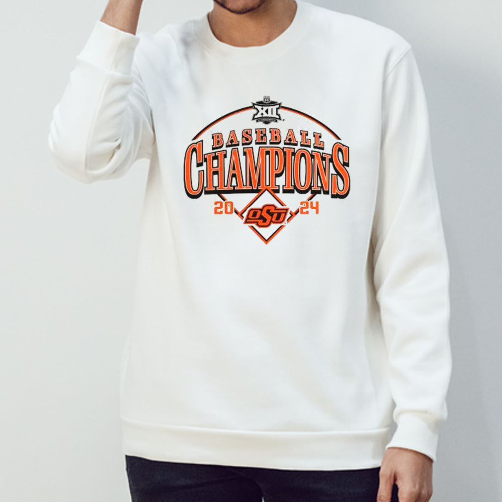 Official OSU Cowboys 2024 Big 12 Baseball Conference Tournament Champions Curveball Break T-Shirt