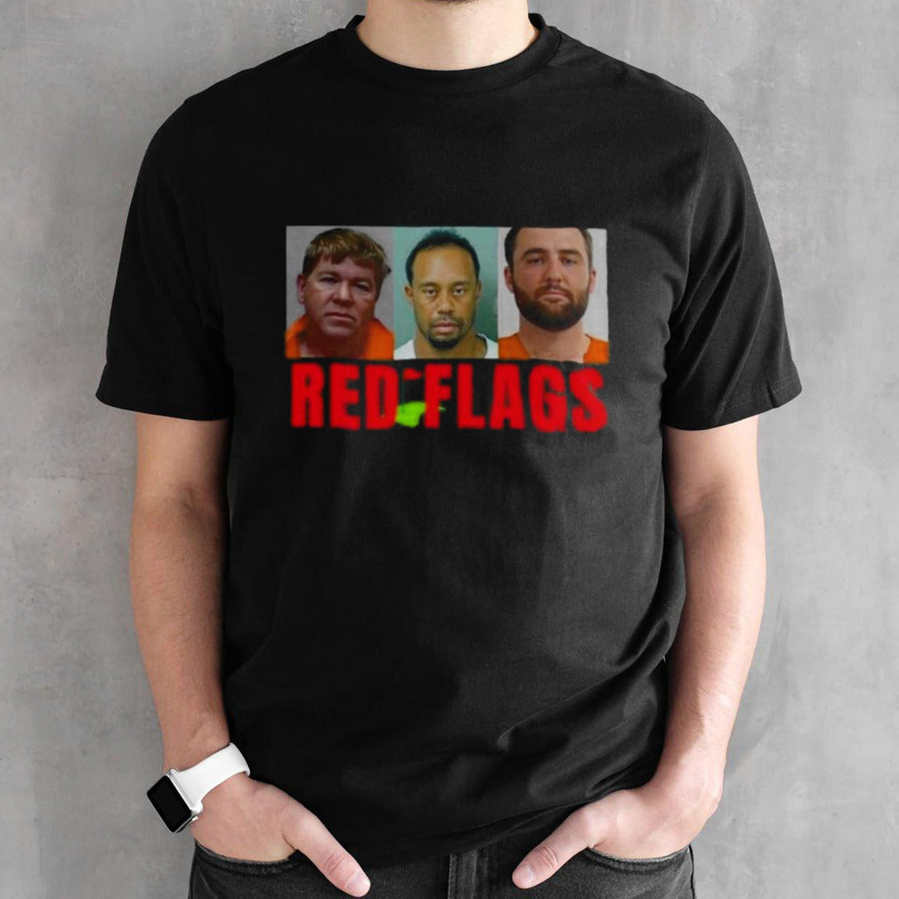 Official Red Flags Scottie Scheffler Tiger Woods John Daly Golf Mugshots Shirt
