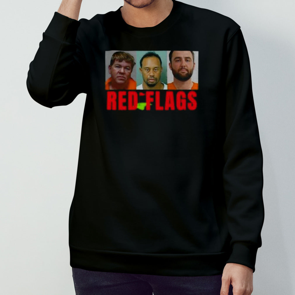 Official Red Flags Scottie Scheffler Tiger Woods John Daly Golf Mugshots Shirt