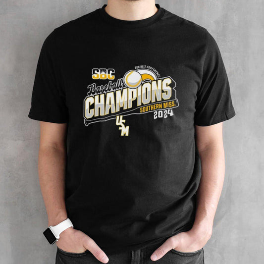 Official Southern Mississippi Golden Eagles 2024 Sun Belt Baseball Tournament Champions Shirt