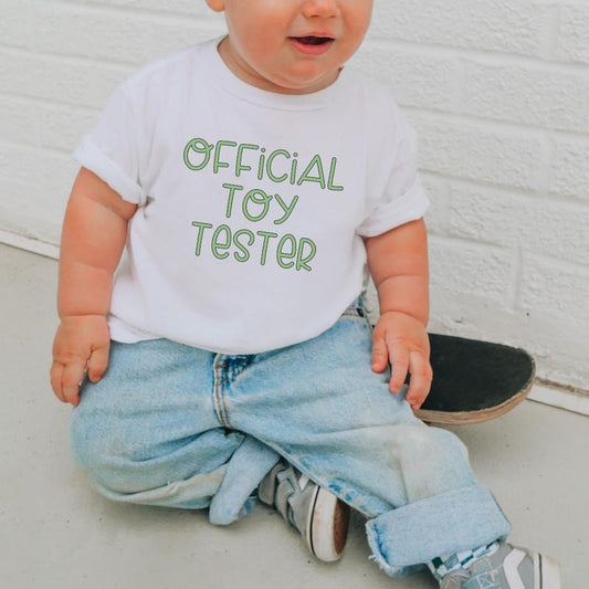 Official Toy Tester, Toddler T-Shirts & Baby Bodysuits, Graphic Infant Clothes, Cute Baby Shower Gift, Trendy Kids Apparel, Soft Cotton Outfits