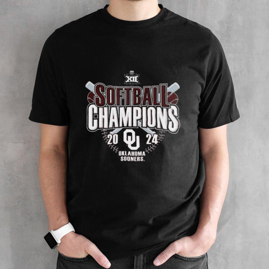 Oklahoma Sooners 2024 Big 12 Softball Conference Tournament Champions Locker Room T-shirt