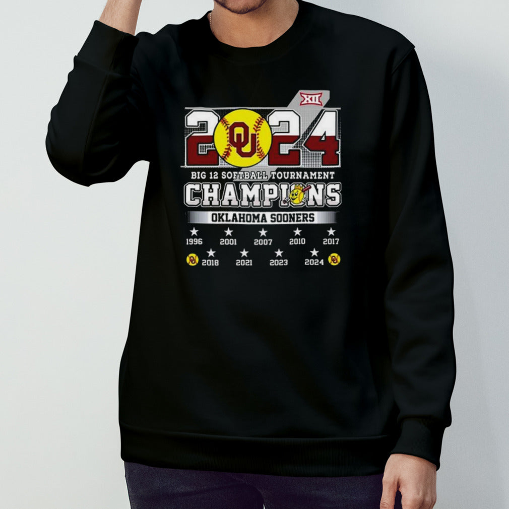 Oklahoma Sooners Big 12 Softball Tournament 2024 Champions 1996-2024 Shirt