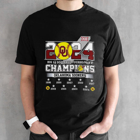 Oklahoma Sooners Big 12 Softball Tournament 2024 Champions 1996-2024 Shirt