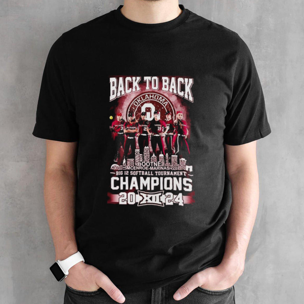 Oklahoma Sooners Champions 2024 Big Softball Tournament Back To Back Skyline shirt