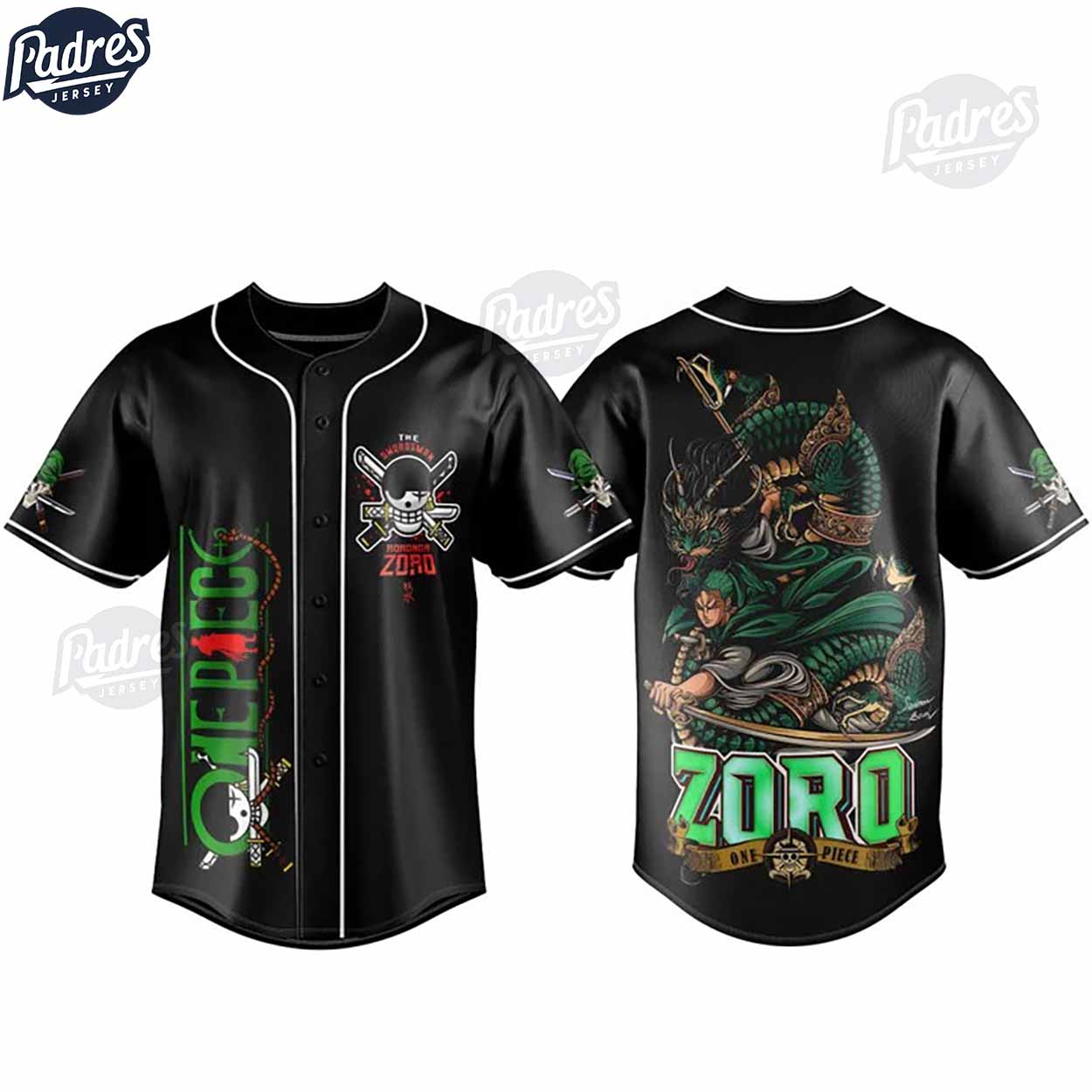 One Piece Wano Zoro The Swordman Baseball Jersey - Padres Jersey Oasis: Elevate Your Baseball Style Game