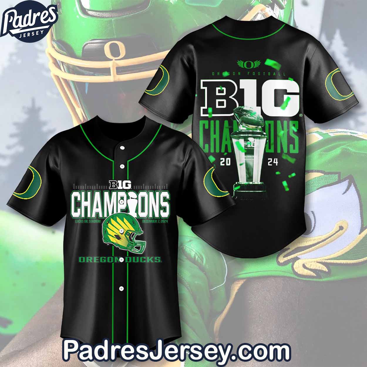 Oregon Ducks Big Ten Champions 2024 Baseball Jersey Outfit - Padres Jersey Oasis: Elevate Your Baseball Style Game
