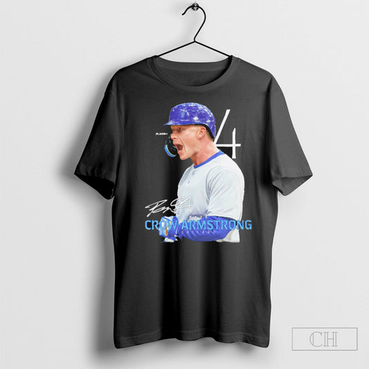 Pca Pete Crow Armstrong 4 Chicago Cubs Mlb Signature Portrait 2025 T Shirt