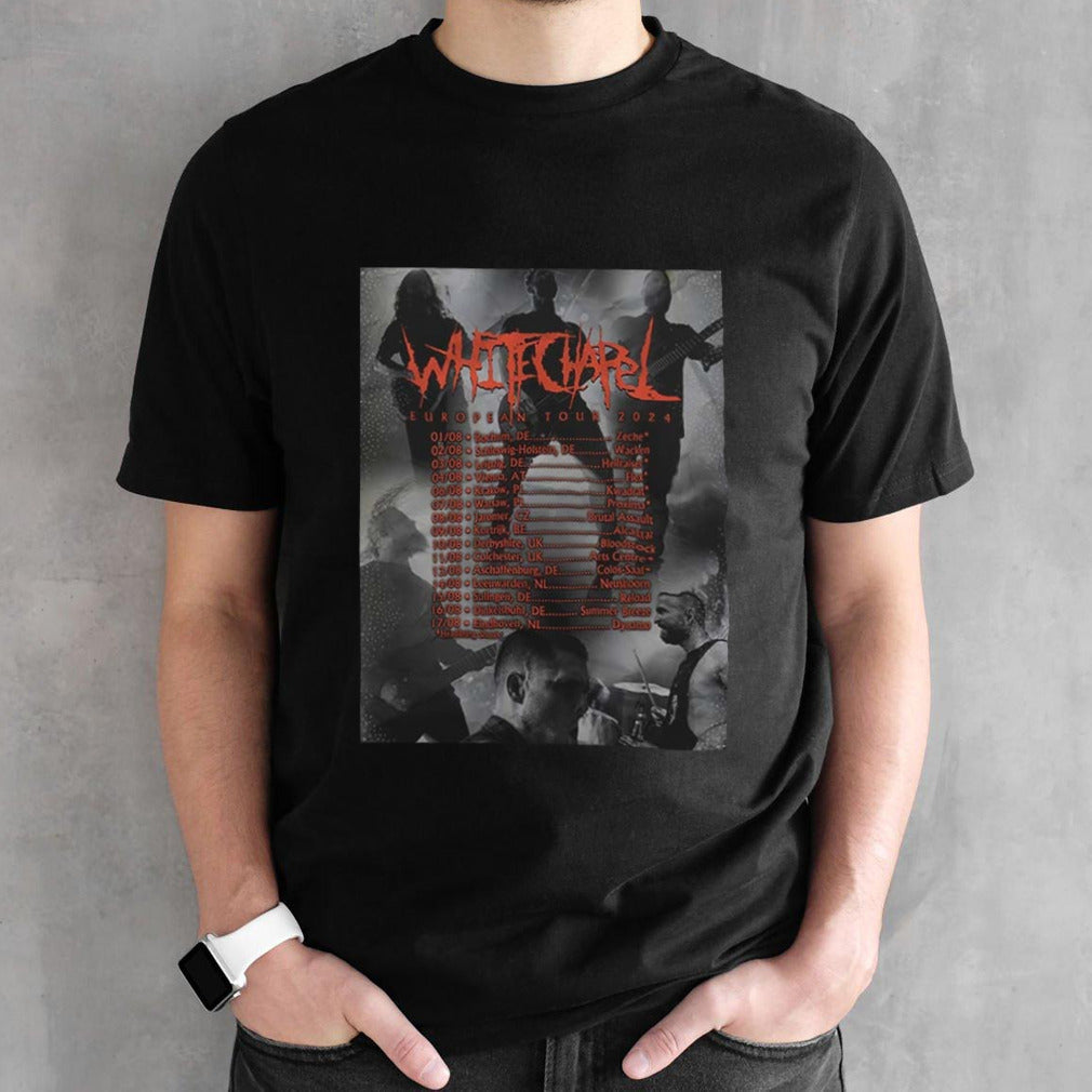 Poster Whitechapel EU Tour 2024 Summer Schedule List Date shirt
