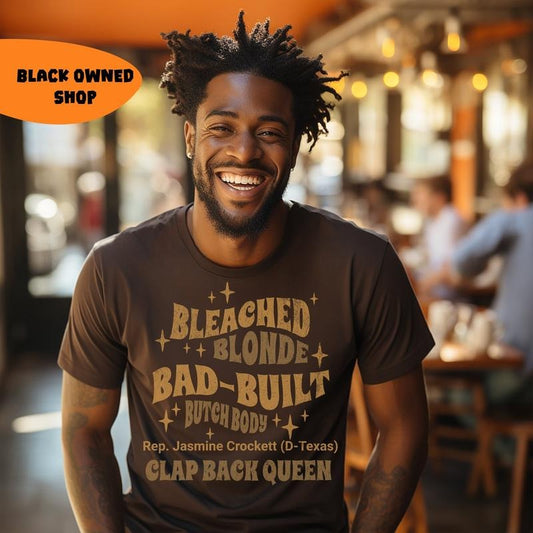 Rep Crockett Political T-shirt, Bad Built Feminist Shirt, Funny Quote Tee, Liberal Gift, Jasmine Crockett MTG Gift