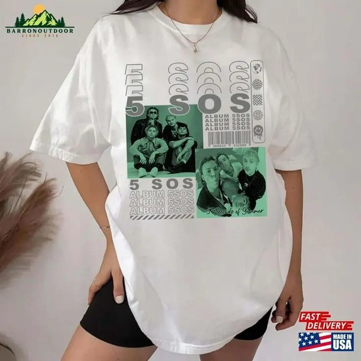 Retro 5 Seconds Of Summer T-Shirt The Show 2023 Tour 5Sos Rock Band Merch