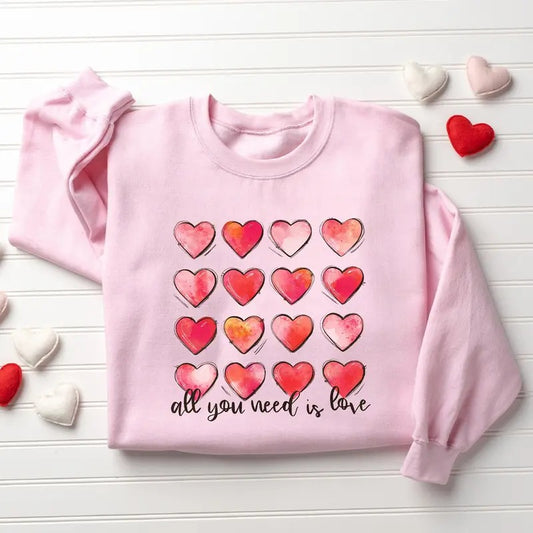 Retro Heart Valentines Sweatshirt, Womens Valentine Sweatshirt, Teacher Valentine Unisex Crewneck Sweatshirt & Shirt