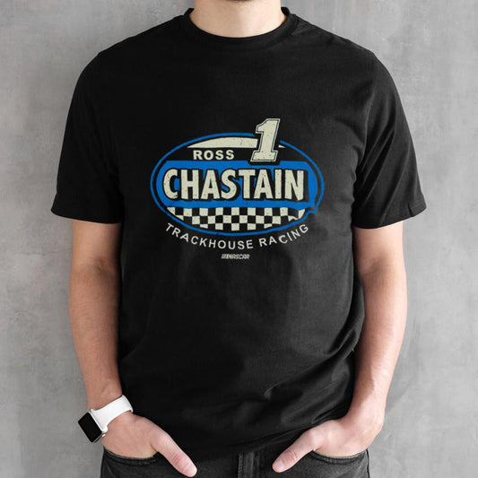 Ross Chastain Checkered Flag Heathered Charcoal Vintage shirt