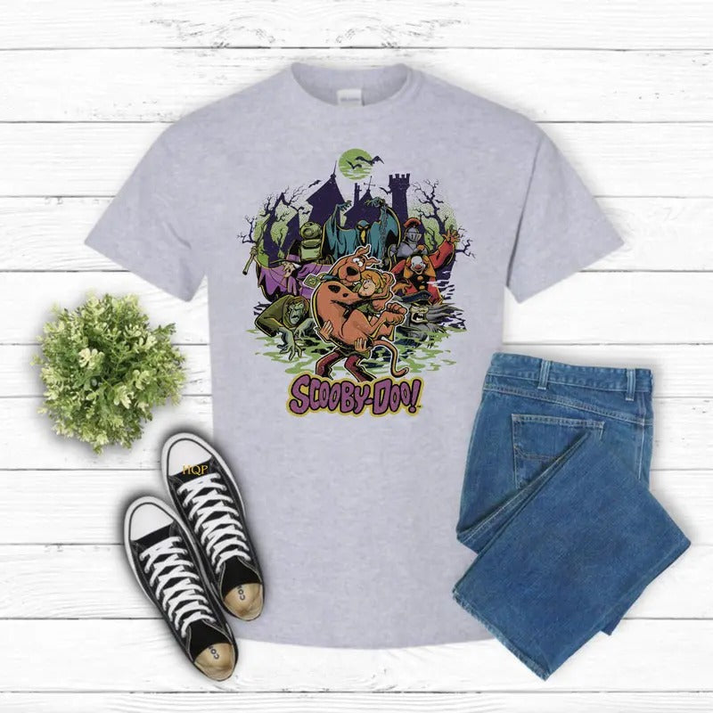 Scooby Shirt, 90s Horror Movie Shirt, Retro Halloween Shirt, Scoobydoo Gildan-Unisex T-Shirt Cotton Fabric