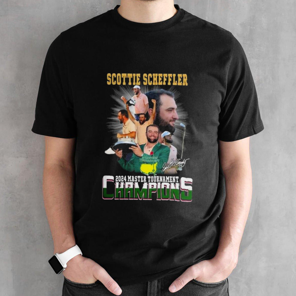 Scottie Scheffler 2024 Master Tournament Champions Signature T-shirts