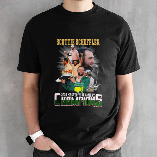 Scottie Scheffler 2024 Master Tournament Champions Signature T-shirts