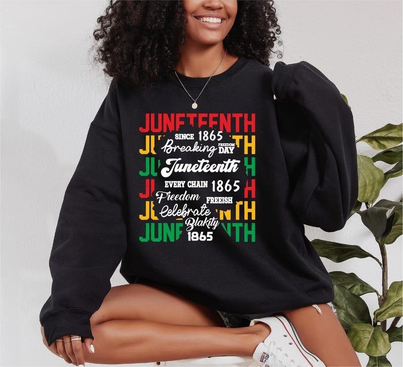 Sonia Samra Juneteenth T-shirt, Freeish Since 1865 Sweatshirt, Black American Freedom Hoodie, Breaking Every Chain Shirt, Unisex Graphic Tee, Smooth Fabric, Aesthetic Streetwear Vibe