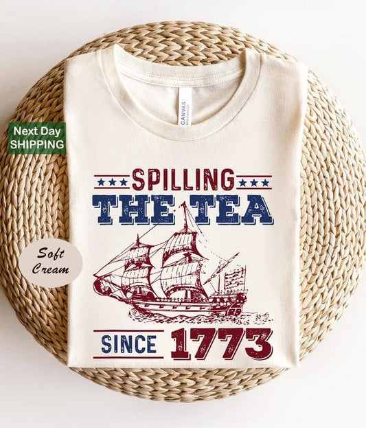 Spilling The Tea Since 1773 T Shirt Hoodie Sweater, History Teacher Gift, Funny History Teacher T-Shirt, History Lover Gift, American History Shirt