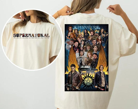 Supernatural T Shirt,Supernatural Vintage T Shirt Fashion Cotton, Full Colors, Full Sizes, For Men, For Women