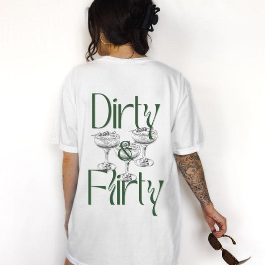 Dirty and Flirty Cocktail Club Tee/T shirt/Hoodie/Sweater, Cocktail T shirt/Hoodie/Sweater, Dirty Martini T-Shirt, Trendy Gifts for Her, Unique Gifts, Summer Style, Oversized