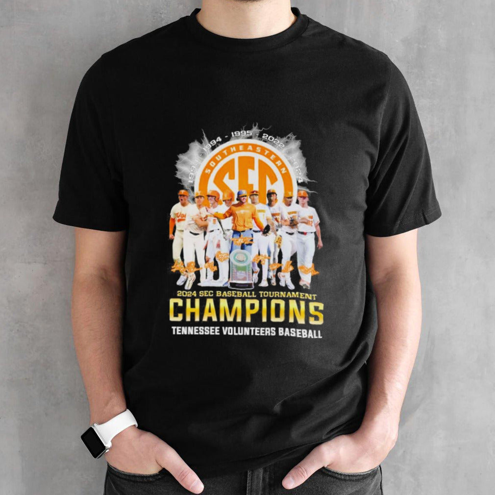 Tennessee Volunteers 2024 SEC Baseball Conference Tournament Champions Signatures T shirt