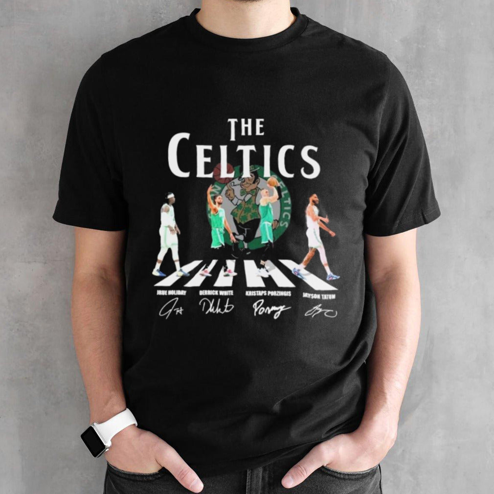The Celtics Abbey Road Jrue Holiday Derrick White Kristaps Porzingis And Jayson Tatum Signatures Shirt