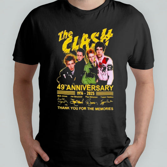 The Clash 49th Anniversary 1976 2025 Thank You For The Memories Signatures shirt