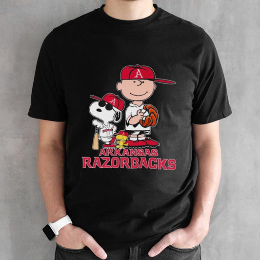 The Peanuts Movie Characters Arkansas Razorbacks Baseball Shirts