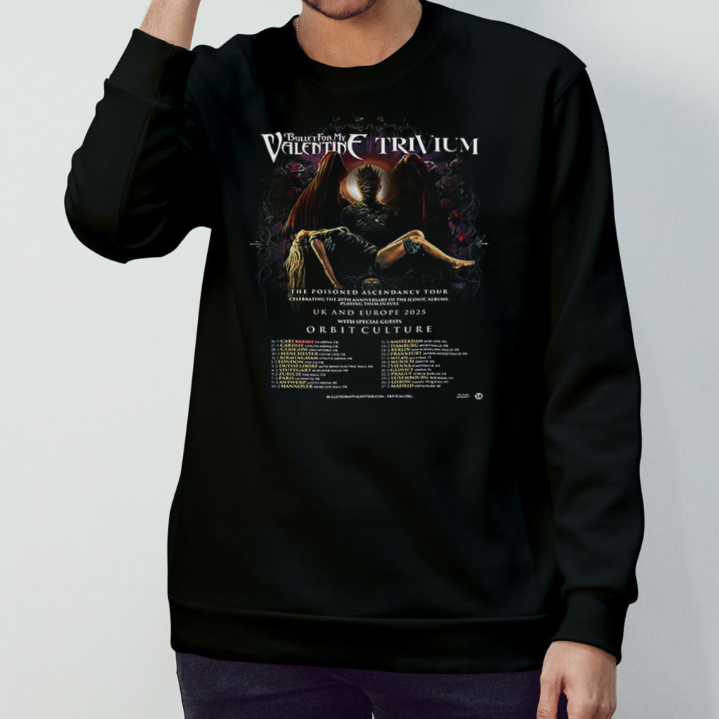 The Poisoned Ascendancy Tour Bullet For My Valentinf Trivium Of Orbit Culture At UK and Europe 2025 Schedule List shirts
