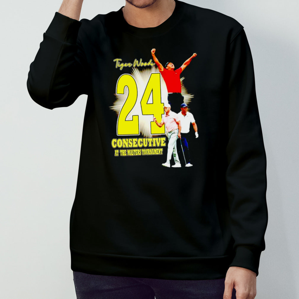 Tiger Woods consecutive at the masters tournament shirt