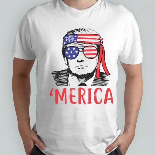 Trump Merica Donald Trump 4th Of July Trump Sunglasses Usa Flag T-shirt