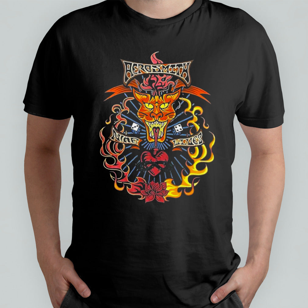 Vintage 90S Aerosmith Nine Lives shirt