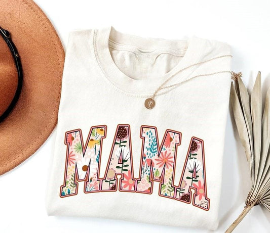 Vintage Floral Mama Tshirt, Mama T-Shirt, Strong Woman Shirt, Gift For Mothers Day, Women's T-Shirt, Mama Tee, Graphic Tee Top Womenswear
