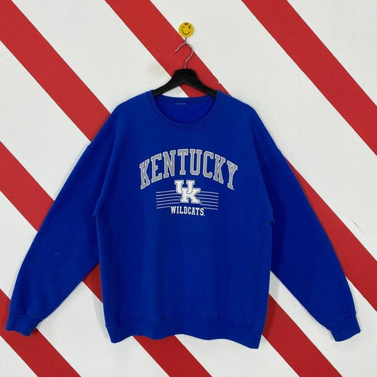 Vintage University Kentucky Sweatshirt Kentucky Crewneck Kentucky Wildcats Sweater Pullover Kentucky Wildcats Print Logo Cotton Menswear