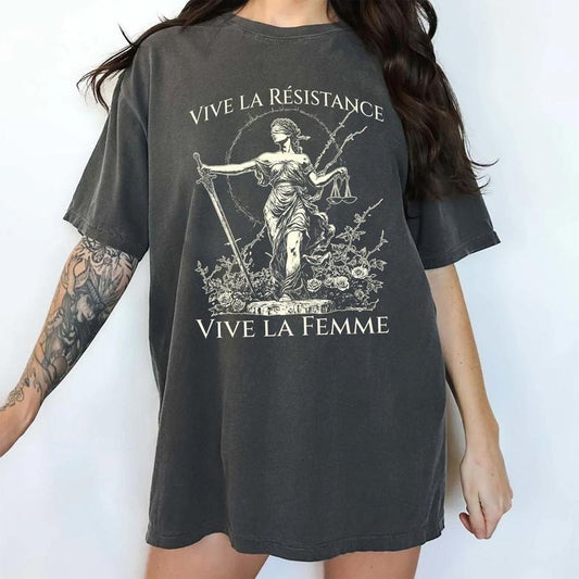 Vive la Resistance Comfort Colors Shirt, Vive la Femme T-shirt, Human Rights Graphic Tee, Social Justice Outfits, Feminist Gift
